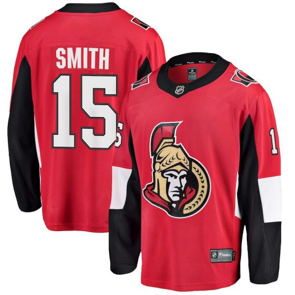 Men Ottawa Senators Zack Smith Red Breakaway Player Jersey