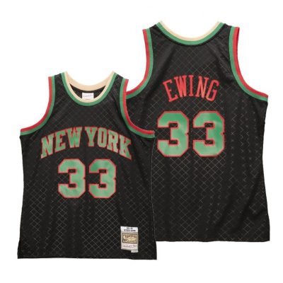 Men Patrick Ewing New York Knicks Black Neapolitan Jersey Hardwood Classics