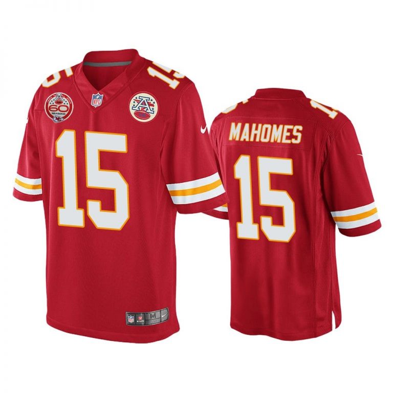 Men Patrick Mahomes Kansas City Chiefs Red 60th Season Game Jersey