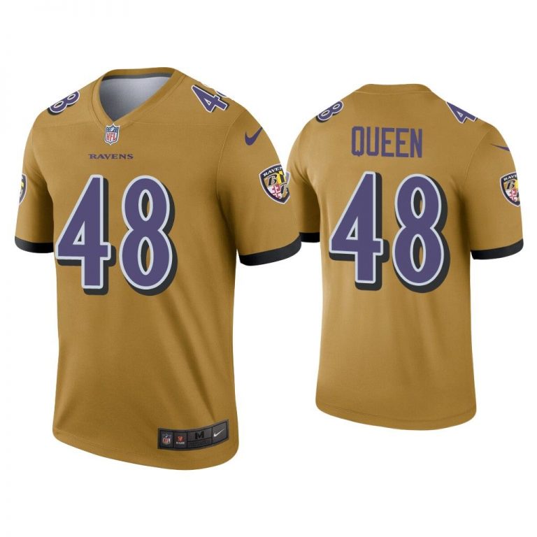 Men Patrick Queen Baltimore Ravens Gold Inverted Legend Jersey