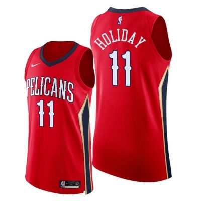 Men Pelicans #11 Jrue Holiday Red 2020-21 Statement Jersey