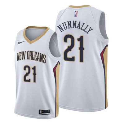 Men Pelicans #21 James Nunnally White 2021 Association Edition Jersey