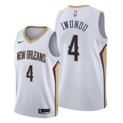 Men Pelicans #4 Wes Iwundu White 2021 Association Edition Jersey Swingman