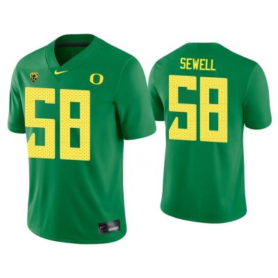 Men Penei Sewell #58 Oregon Ducks Green Game College Football Jersey