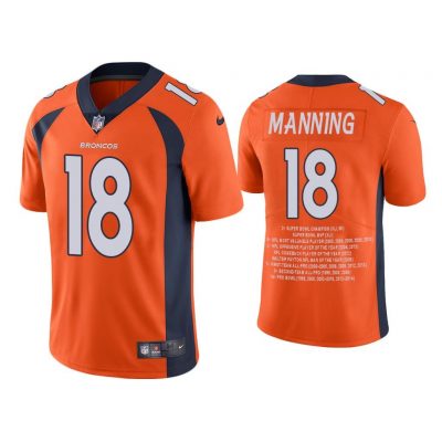 Men Peyton Manning Denver Broncos Orange Career Highlight Limited Edition Jersey