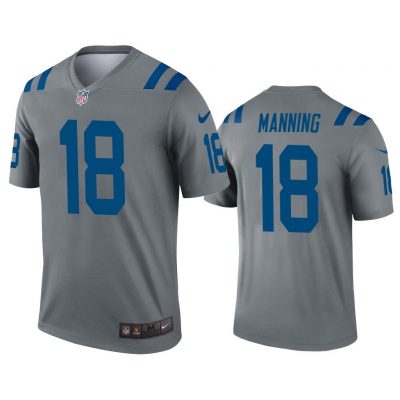 Men Peyton Manning Indianapolis Colts Gray Inverted Legend Jersey