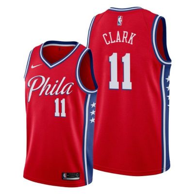 Men Philadelphia 76ers #11 Gary Clark Red 2021 Statement Edition Jersey