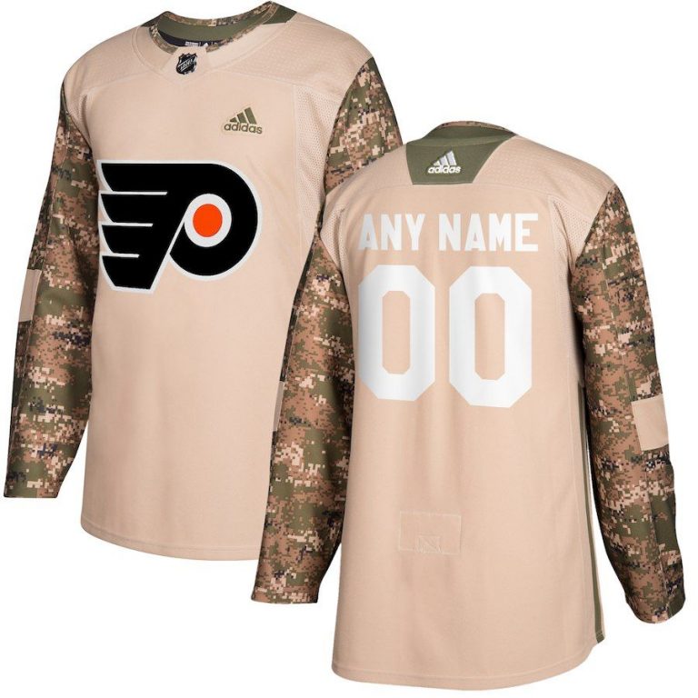 Men Philadelphia Flyers Camo Veterans Day Custom Practice Jersey