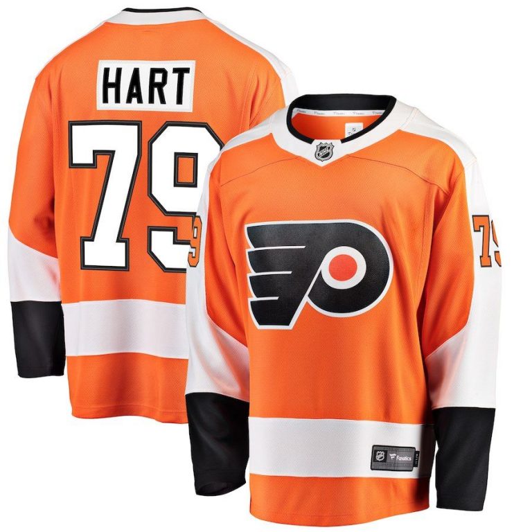 Men Philadelphia Flyers Carter Hart Orange Breakaway Player Jersey