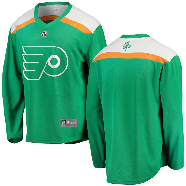 Men Philadelphia Flyers Green St. Patrick s Day Replica Blank Jersey