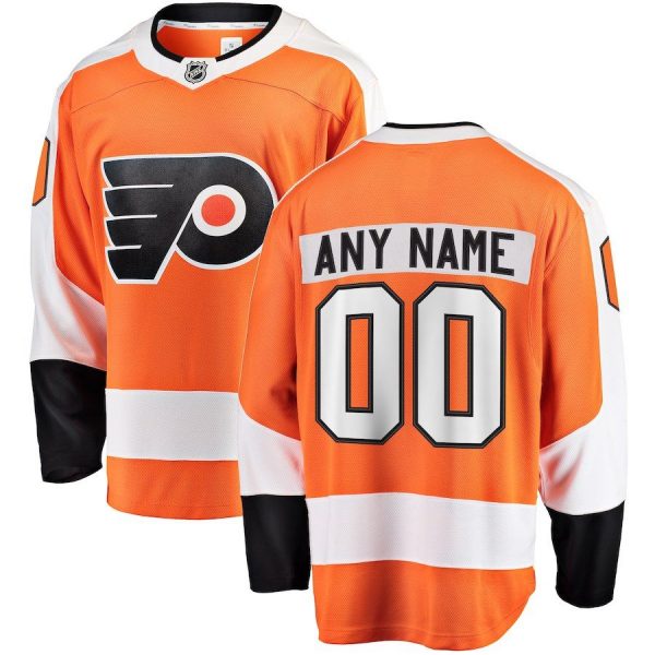 Men Philadelphia Flyers Orange Home Breakaway Custom Jersey