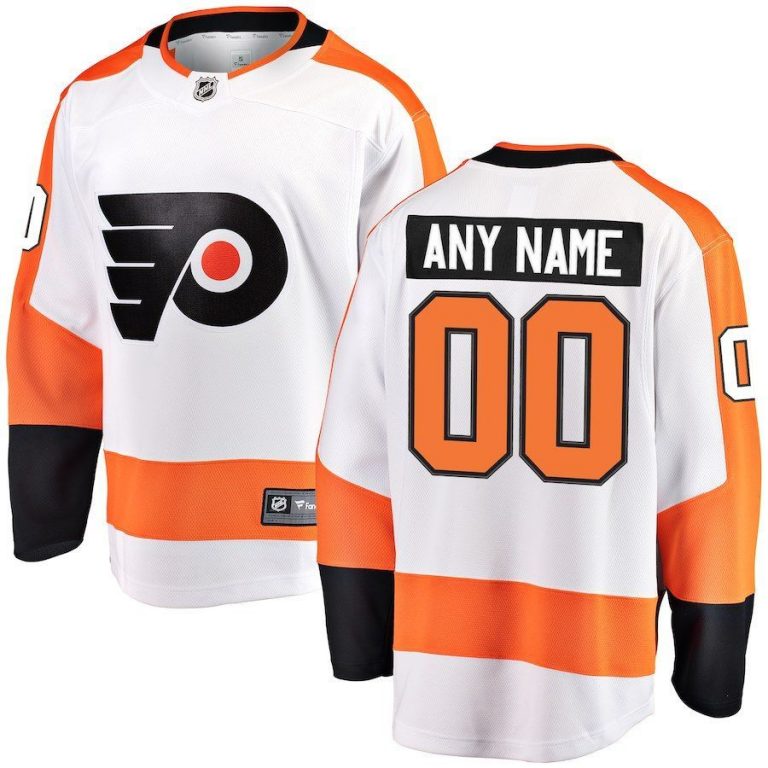 Men Philadelphia Flyers White Away Breakaway Custom Jersey