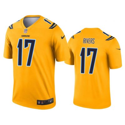 Men Philip Rivers Los Angeles Chargers Gold Inverted Legend Jersey