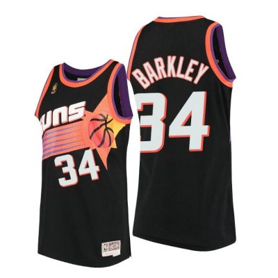 Men Phoenix Suns Charles Barkley Hardwood Classics Black Throwback 90S Jersey