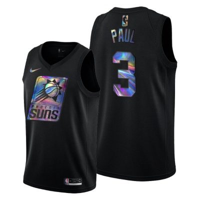 Men Phoenix Suns Chris Paul Iridescent Holographic Black Limited Edition Jersey