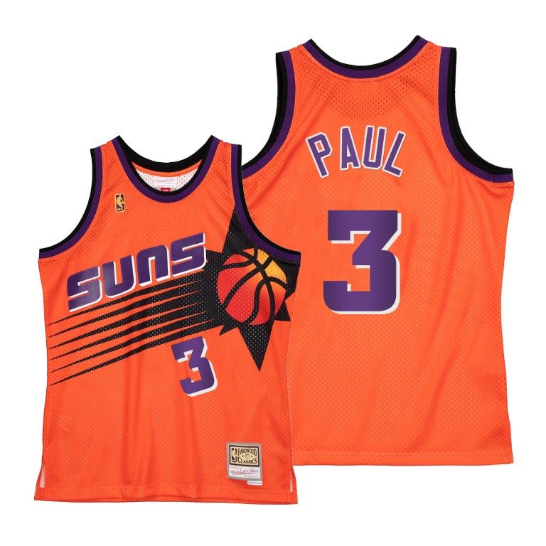 Men Phoenix Suns Chris Paul Reload 2.0 Orange Hardwood Classics Jersey