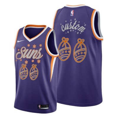 Men Phoenix Suns Custom 2020 Christmas Night Purple Festive Special Edition Jersey