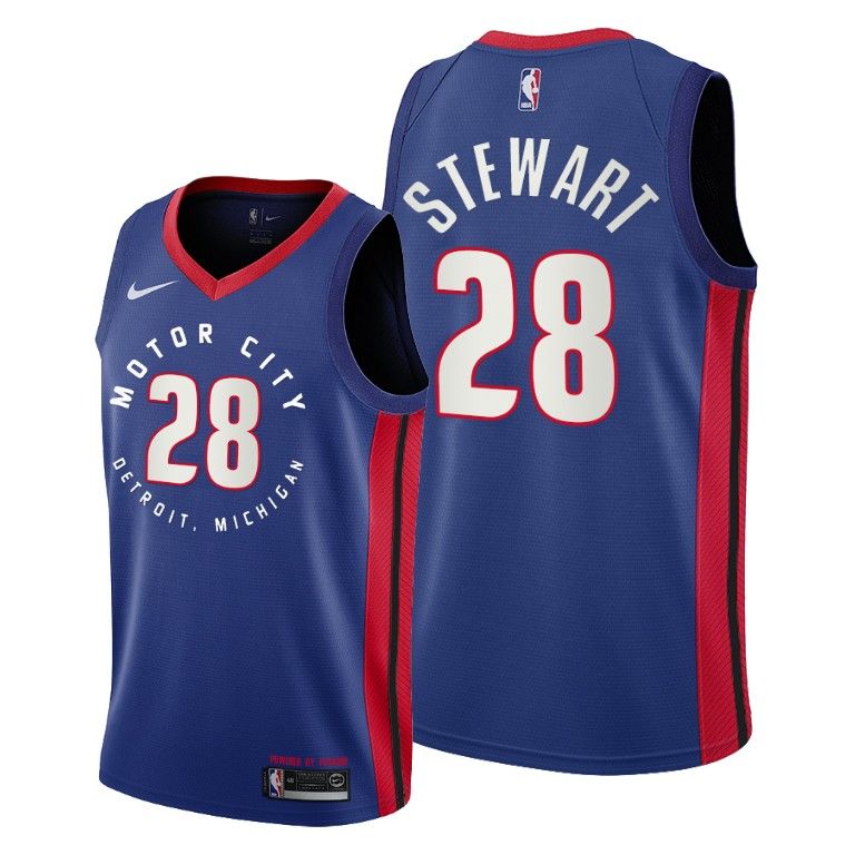 Men Pistons #28 Isaiah Stewart Blue 2020-21 City Jersey 2020 NBA Draft