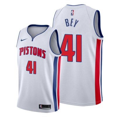 Men Pistons #41 Saddiq Bey White 2020-21 Association Jersey 2020 NBA Draft