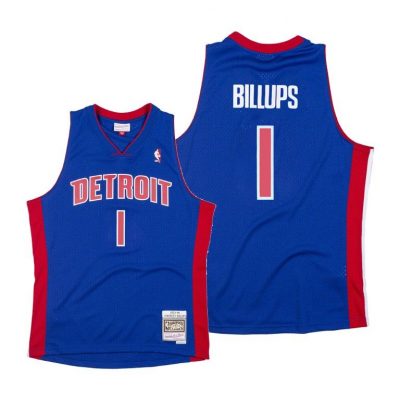 Men Pistons Chauncey Billups #1 Throwback Blue Jersey