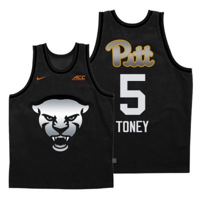 Men Pitt Panthers Au diese Toney #5 Gray Steel City 2020-21 Jersey