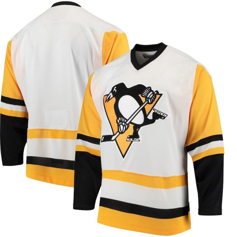 Men Pittsburgh Penguins CCM White Classic Throwback Team Jersey