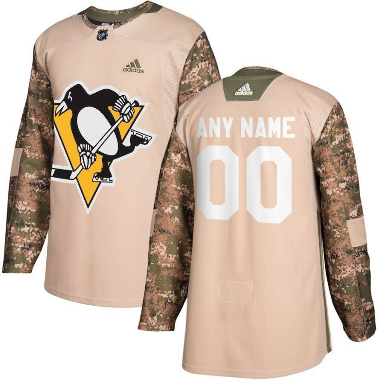 Men Pittsburgh Penguins Camo Veterans Day Custom Practice Jersey