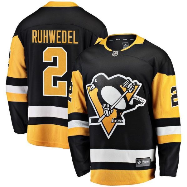 Men Pittsburgh Penguins Chad Ruhwedel Black Home Breakaway Player Jersey