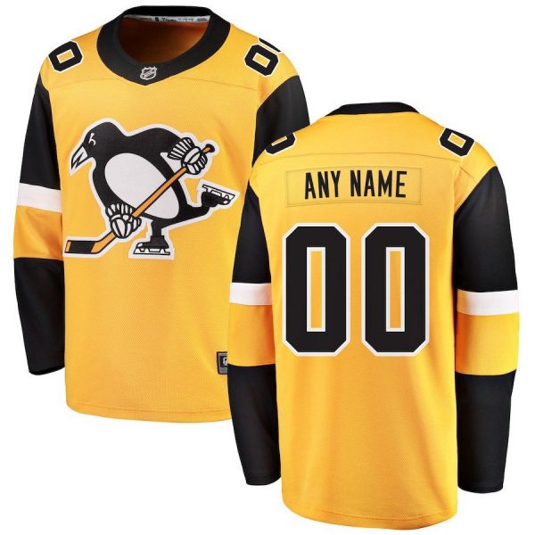 Men Pittsburgh Penguins Gold Alternate Breakaway Custom Jersey