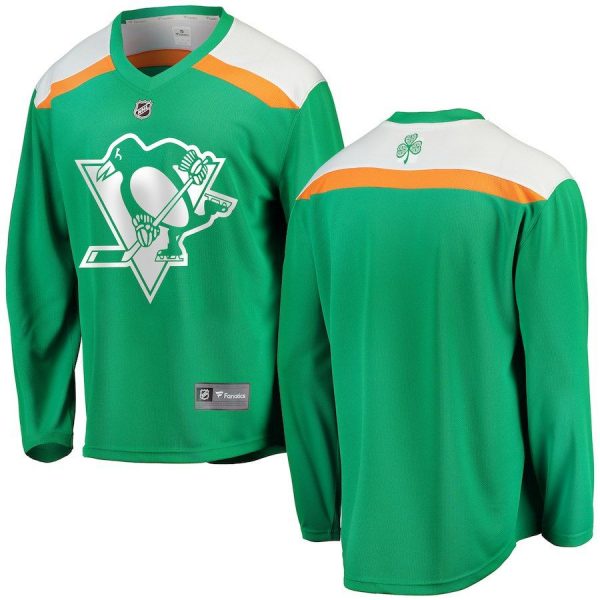 Men Pittsburgh Penguins Green St. Patrick s Day Replica Blank Jersey