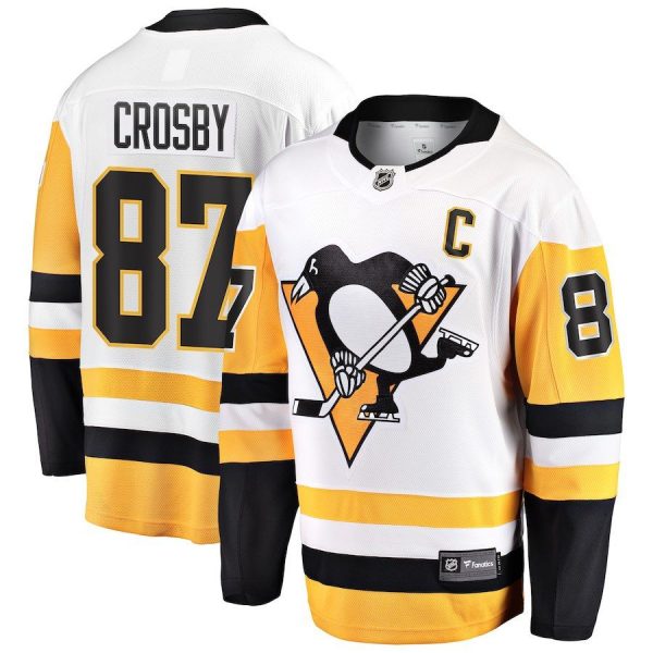Men Pittsburgh Penguins Sidney Crosby White Away Breakaway Player Jersey