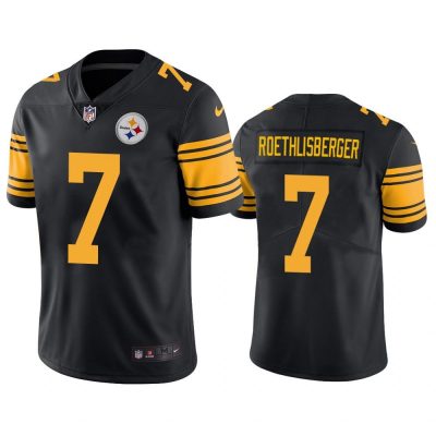 Men Pittsburgh Steelers Ben Roethlisberger #7 Black Color Rush Limited Jersey