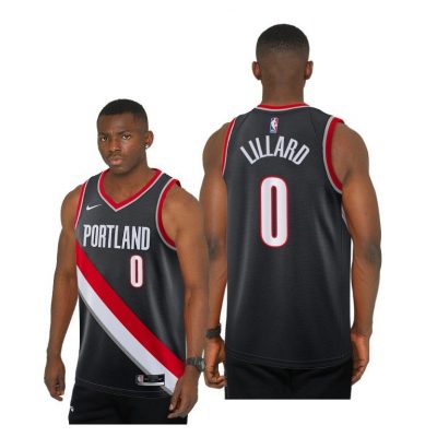 Men Portland Trail Blazers #0 Damian Lillard 2020-21 Icon Jersey Black