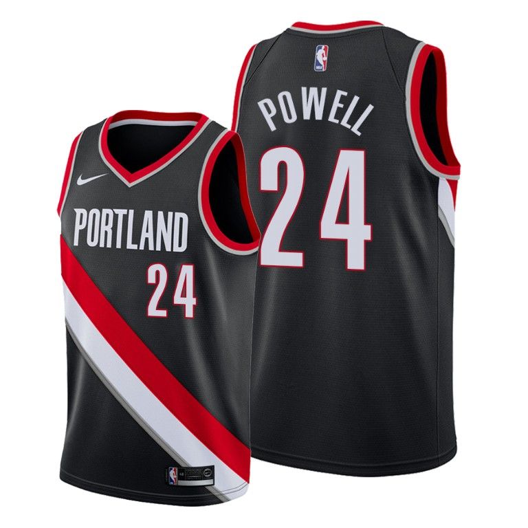 Men Portland Trail Blazers #24 Norman Powell Black Association Edition Jersey 2021 Trade