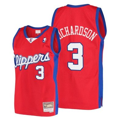 Men Quentin Richardson #3 Clippers Hardwood Classics 2001-02 Red Jersey