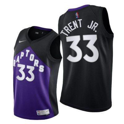 Men Raptors #33 Gary Trent Jr. Purple Earned Edition Jersey 2021 Trade