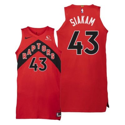 Men Raptors #43 Pascal Siakam Red 2020-21 Icon Jersey The Proud