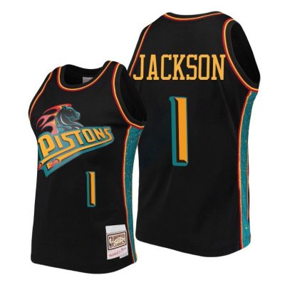 Men Reggie Jackson Detroit Pistons #1 Rings Collection Jersey