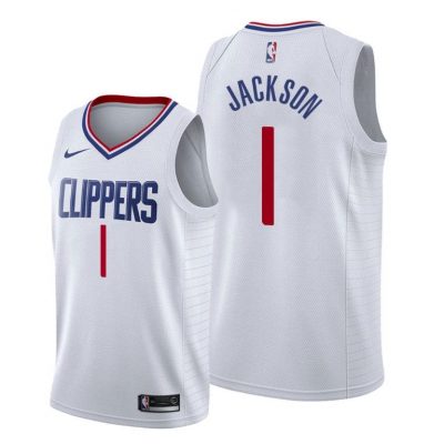 Men Reggie Jackson Los Angeles Clippers #1 2019-20 Association Jersey - White