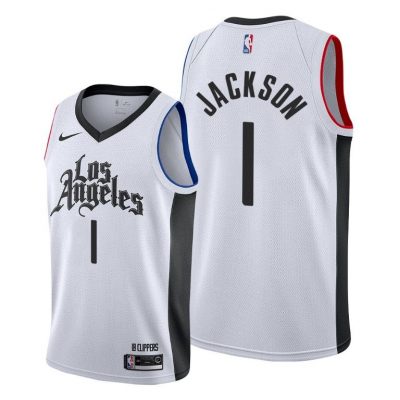 Men Reggie Jackson Los Angeles Clippers #1 2019-20 Classic Jersey - White