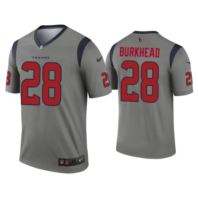 Men Rex Burkhead Houston Texans Gray Inverted Legend Jersey