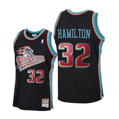 Men Richard Hamilton #32 Pistons 2020 Reload Classic Black Jersey