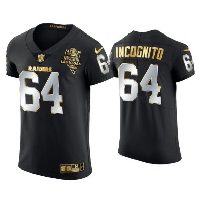 Men Richie Incognito Las Vegas Raiders Black Golden Edition Elite Jersey