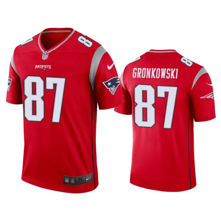 Men Rob Gronkowski New England Patriots Red Inverted Legend Jersey