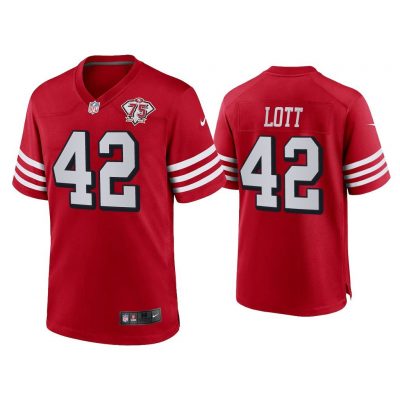 Men Ronnie Lott San Francisco 49ers Scarlet 75th Anniversary Game Jersey