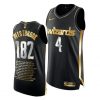 Men Russell Westbrook 182 Most Career Triple-double Wizards #4 Black Jersey