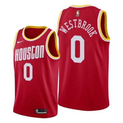 Men Russell Westbrook Houston Rockets #0 Men 2019-20 Hardwood Classics Jersey