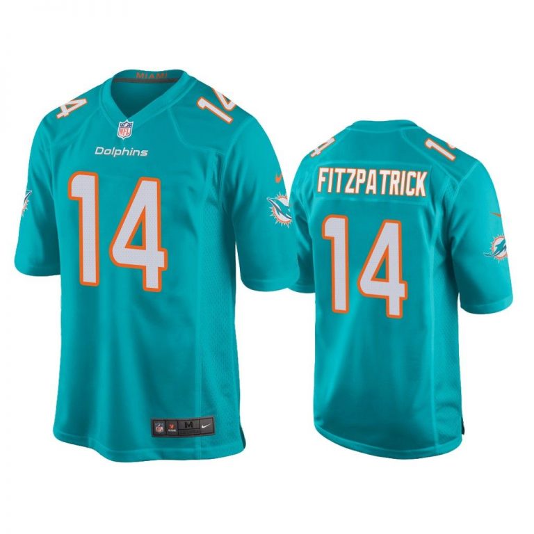 Men Ryan Fitzpatrick #14 Miami Dolphins Aqua Game Jersey