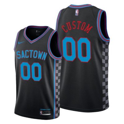 Men Sacramento Kings #00 Custom Black 2020-21 City Edition Jersey Sactown