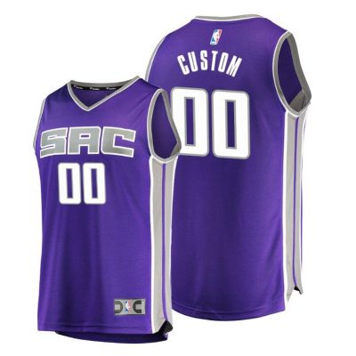 Men Sacramento Kings #00 Custom Purple Icon Replica Jersey